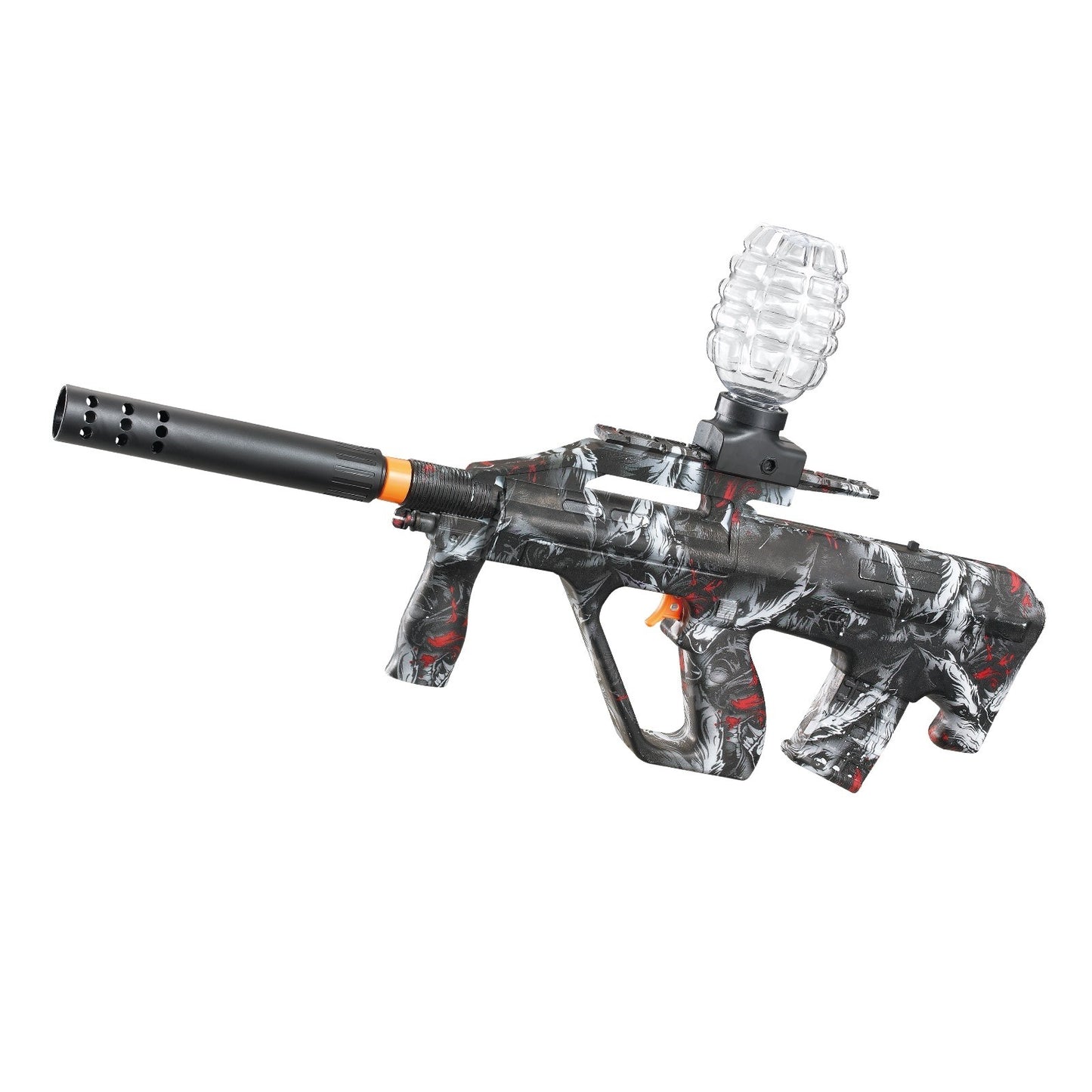 Mitraliera de jucarie electrica cu bile de hidrogen de gel, gun bluster, tragere in rafala, varsta peste 6 ani, ochelari de protectie, 5000 de bile incluse, cablu de incarcare, 28x31 cm, AUG