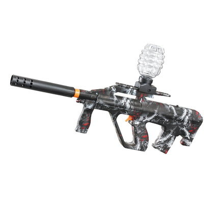 Mitraliera de jucarie electrica cu bile de hidrogen de gel, gun bluster, tragere in rafala, varsta peste 6 ani, ochelari de protectie, 5000 de bile incluse, cablu de incarcare, 28x31 cm, AUG