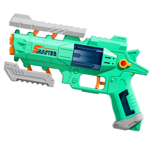 Pistol Manual cu Apa, Selexmo, Jucarie Pistol cu Apa Sigur Pentru Copii, Design Nou S-Shooter Atractiv, 23 x 14.5 cm, Verde