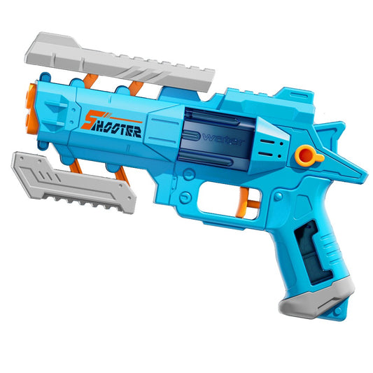 Pistol Manual cu Apa, Selexmo, Jucarie Pistol cu Apa Sigur Pentru Copii, Design Nou S-Shooter Atractiv, 23 x 14.5 cm, Albastru