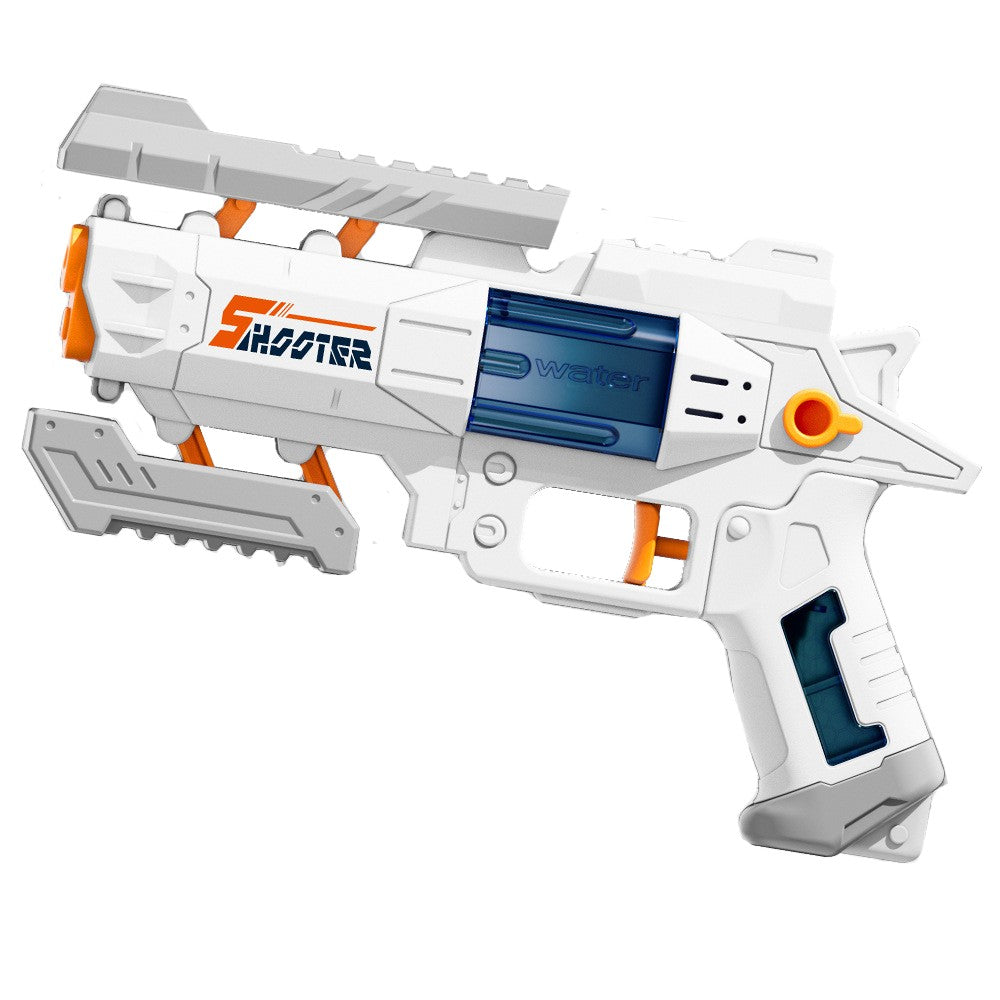 Pistol Manual cu Apa, Selexmo, Jucarie Pistol cu Apa Sigur Pentru Copii, Design Nou S-Shooter Atractiv, 23 x 14.5 cm, Alb