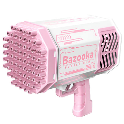 Pistol de Facut Baloane Bubble Gun, tip Bazooka, automat, Lumini Colorate, Tavita, Lichid, Baterie de Li, Cablu de Incarcare