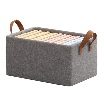 Cutie de Depozitare Tip Cos, selexmo, Material Textil, Pliabila, 47x28x20 cm, 35 l, Cadru Metalic, cu Manere, Maro