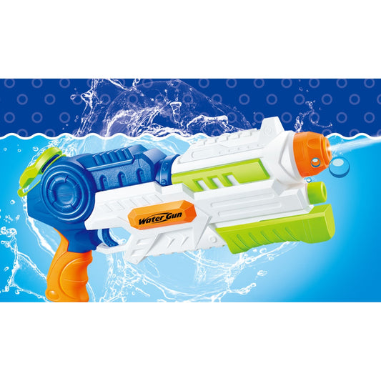 Pistol cu Apa pentru Copii, Rezervor, Pentru Piscina/Plaja, Selexmo, 6ani+, Albastru/Multicolor, 1000ML
