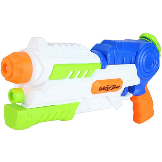 Pistol cu Apa pentru Copii, Rezervor, Pentru Piscina/Plaja, Selexmo, 6ani+, Albastru/Multicolor, 1000ML