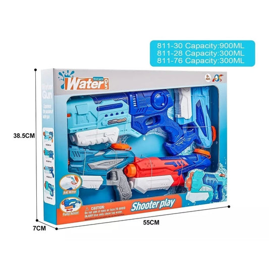 Set 4x Pistol cu Apa pentru Copii, Selexmo, 6ani+, Multicolor, 1x 900 ML +  3x 300 ML