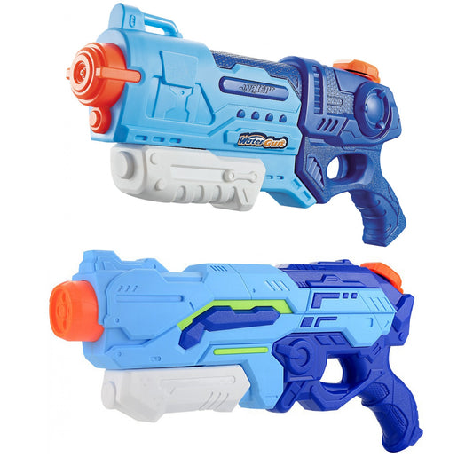 Set 2x Pistol cu Apa pentru Copii, Rezervor, Pentru Piscina/Plaja, Selexmo, 6ani+, Albastru, 1200 ML + 900 ML