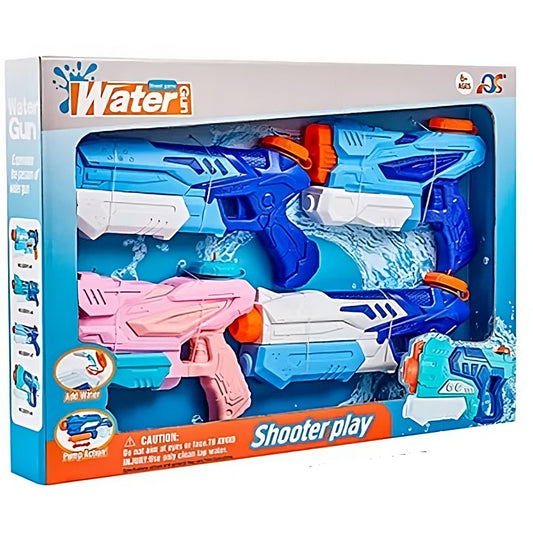 Set 4x Pistol cu Apa pentru Copii, Selexmo, 6ani+, Albastru+Roz, 300 ML