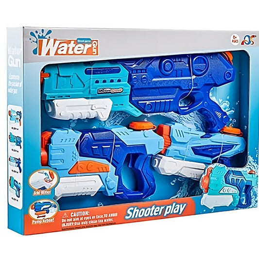 Set 3x Pistol cu Apa pentru Copii, Selexmo, 6ani+, Albastru, 1x 1500 ML +  1x 500 ML +  1x 300 ML