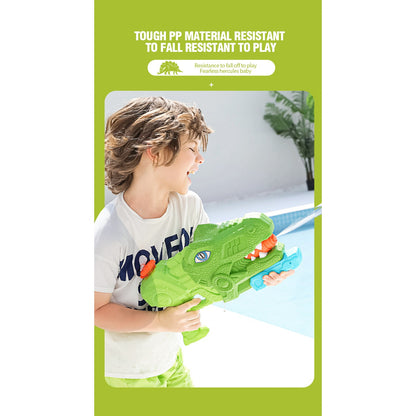 Pistol cu Apa pentru Copii, Rezervor, Pentru Piscina/Plaja, Selexmo, 6ani+, Tiranozaur, 3 duze, Verde, 660ML
