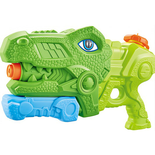 Pistol cu Apa pentru Copii, Rezervor, Pentru Piscina/Plaja, Selexmo, 6ani+, Tiranozaur, 3 duze, Verde, 660ML