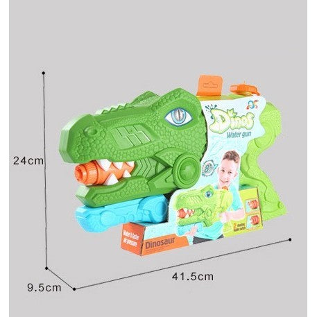 Pistol cu Apa pentru Copii, Rezervor, Pentru Piscina/Plaja, Selexmo, 6ani+, Tiranozaur, 3 duze, Verde, 1440ML
