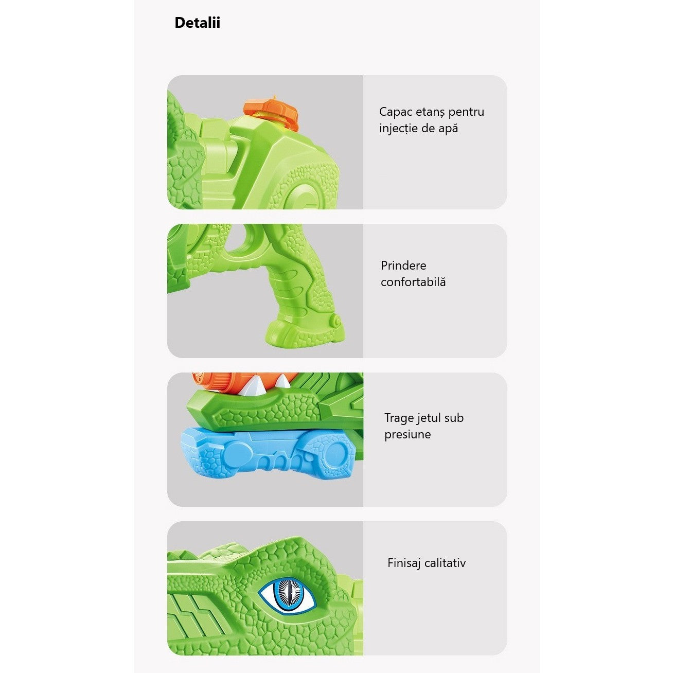 Set 2x Pistol cu Apa pentru Copii, Rezervor, Pentru Piscina/Plaja, Selexmo, 6ani+, Tiranozaur,  Roz + Verde,660 ML