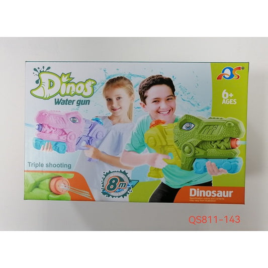 Set 2x Pistol cu Apa pentru Copii, Rezervor, Pentru Piscina/Plaja, Selexmo, 6ani+, Tiranozaur,  Roz + Verde,660 ML