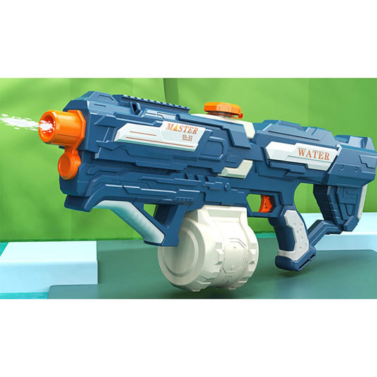 Pistol cu Apa pentru Copii, Rezervor 600ml, Selexmo, 14ani+, cu baterie 1200mAh, Electric Burst, Albastru/Alb, 1000ML