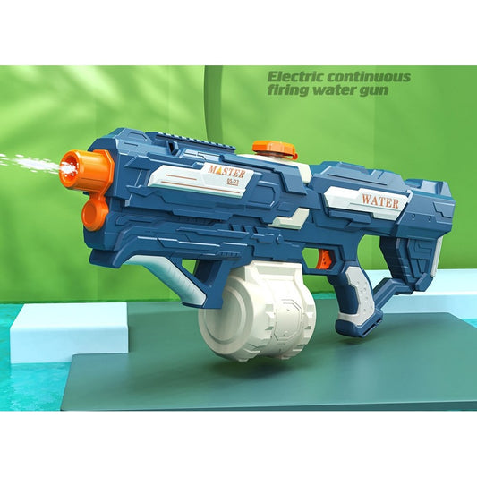 Pistol cu Apa pentru Copii, Rezervor 600ml, Selexmo, 14ani+, cu baterie 1500mAh, Electric Burst, Albastru/Alb, 1000ML