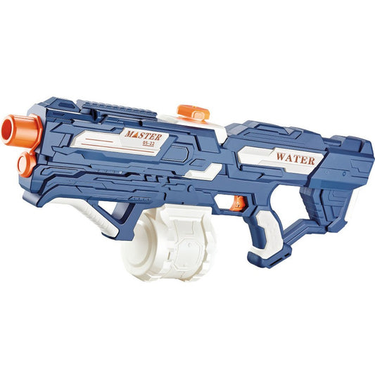 Pistol cu Apa pentru Copii, Rezervor 600ml, Selexmo, 14ani+, cu baterie 1500mAh, Electric Burst, Albastru/Alb, 1000ML