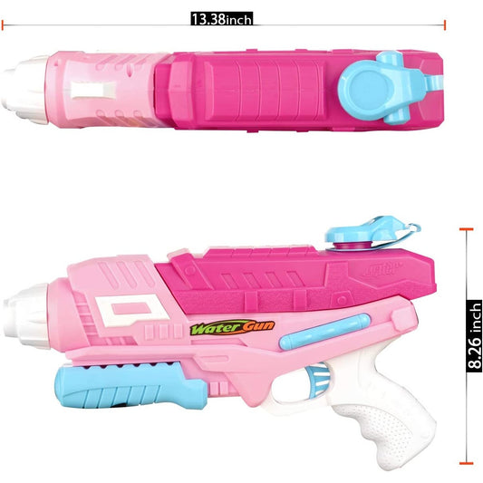 Set 2x Pistol cu Apa pentru Copii, Rezervor, Pentru Piscina/Plaja, Selexmo, 6ani+, Roz + Albastru, 600 ML