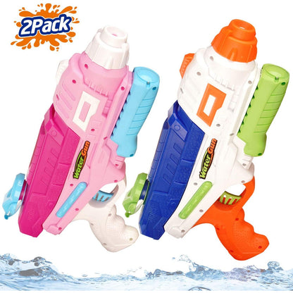 Set 2x Pistol cu Apa pentru Copii, Rezervor, Pentru Piscina/Plaja, Selexmo, 6ani+, Roz + Albastru, 600 ML