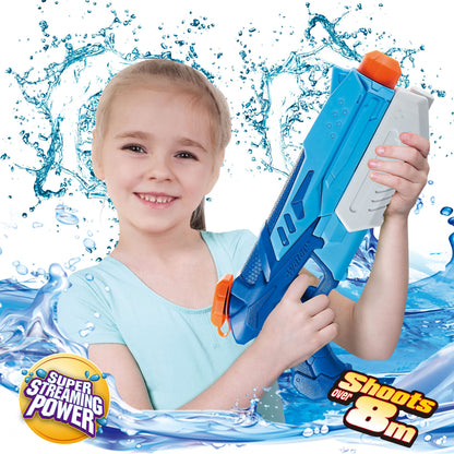 Pistol cu Apa pentru Copii, Rezervor, Pentru Piscina/Plaja, Selexmo, 6ani+, Albastru, 900ML