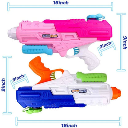 Set 2x Pistol cu Apa pentru Copii, Rezervor, Pentru Piscina/Plaja, Selexmo, 6ani+, Roz + Albastru, 1200 ML