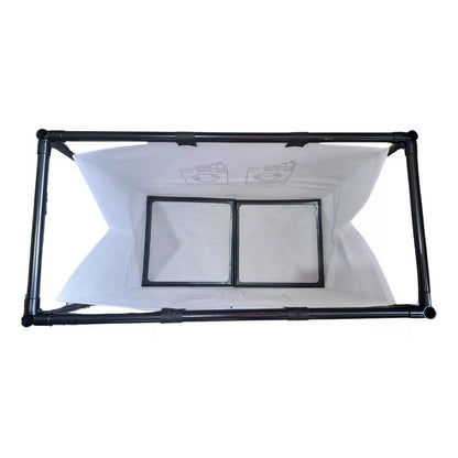 Raft/Cos Depozitare Haine Murdare, selexmo, pentru Baie, 1 Cos, Cadru de Otel Inoxidabil, 97 x 44 x 57 cm, Negru