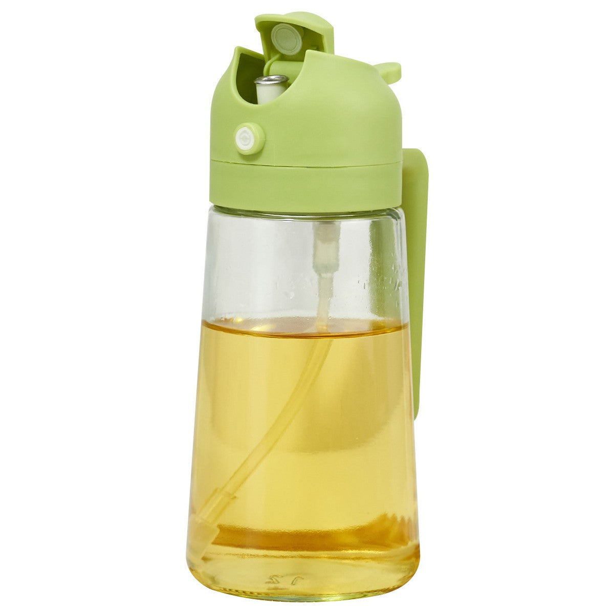 Recipient Ulei 2 in 1, selexmo, Functie Spray & Turnare, din Sticla, Fara Scurgere, 18.5 x 7.7 cm, 470 ml, Verde