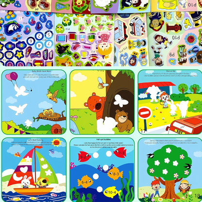 Set Premium 10 Cărți cu Autocolante Educaționale – Învățare Prin Joacă pentru Preșcolari