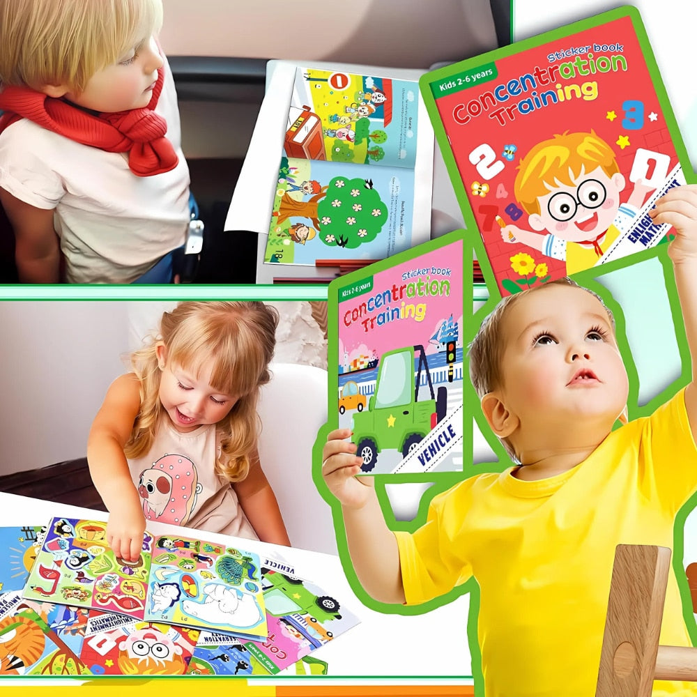 Set Premium 10 Cărți cu Autocolante Educaționale – Învățare Prin Joacă pentru Preșcolari