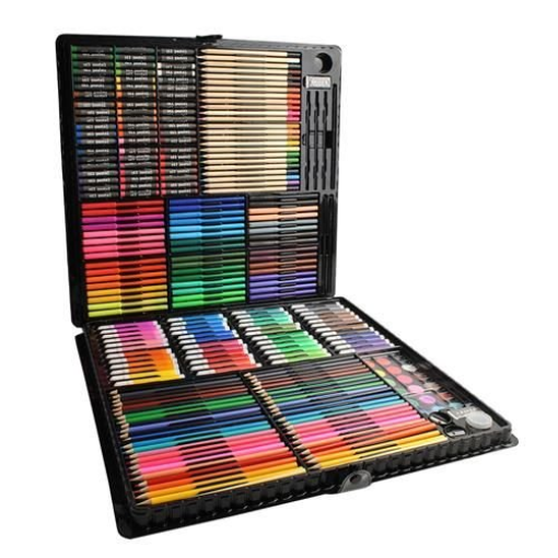 Set Artistic pentru Pictura si Desen Selexmo® - 288 Piese cu Valiza de Depozitare, Acuarele, Creioane, Ascutitoare si Lipici