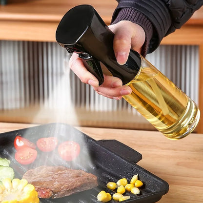 Set 2 pulverizatoare pentru Ulei, Otet sau alte lichide, reincarcabile, multifunctionale, capacitatea 230 ml, Material Sticla si PVC, Culoare Negru/Alb