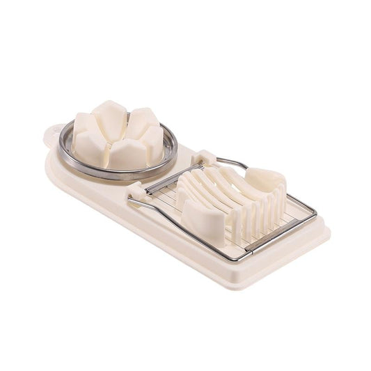 FELIATOR MULTIFUNCTIONAL PENTRU OUA, MOZZARELA, FRUCTE, 2 FORME DE FELIERE, AGATATOARE, 20 CM, ALB
