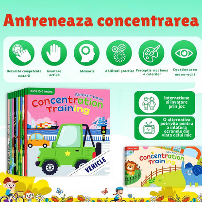 Set Premium 10 Cărți cu Autocolante Educaționale – Învățare Prin Joacă pentru Preșcolari