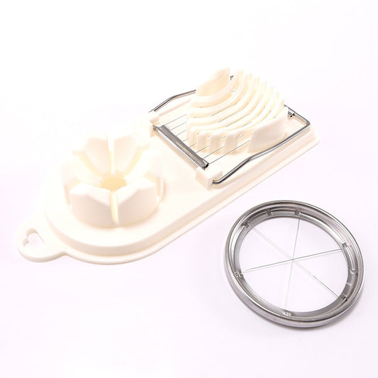 FELIATOR MULTIFUNCTIONAL PENTRU OUA, MOZZARELA, FRUCTE, 2 FORME DE FELIERE, AGATATOARE, 20 CM, ALB