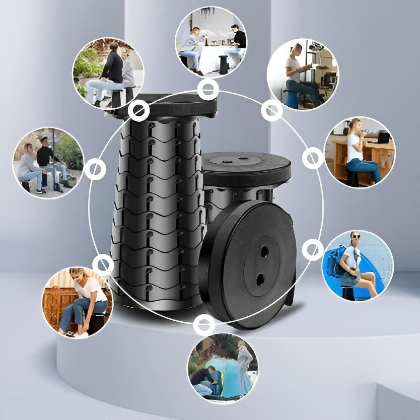 Scaun Telescopic Pliabil ,Negru