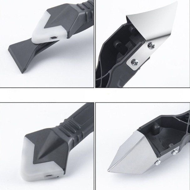 Set Racleta pentru Indepartare Adeziv, Racleta pentru Silicon si Lipici, 5 Capete din silicon, Dimensiune Inchisa
