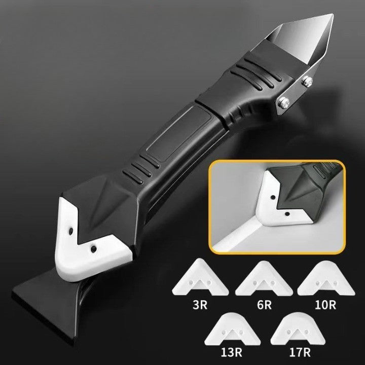 Set Racleta pentru Indepartare Adeziv, Racleta pentru Silicon si Lipici, 5 Capete din silicon, Dimensiune Inchisa