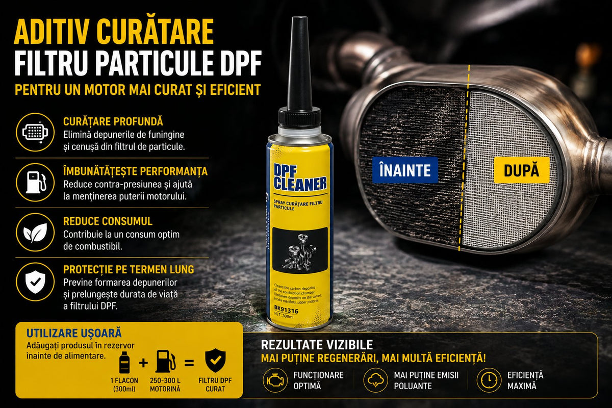 Planșa producătorului: curățare profundă a depunerilor de funingine din DPF
