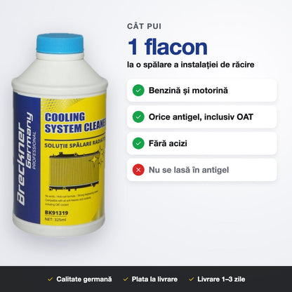 Un flacon la o spălare a instalației de răcire