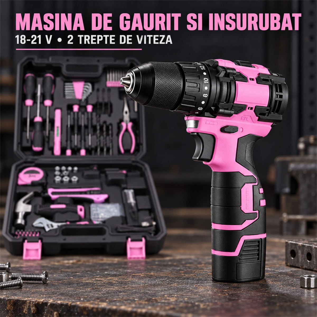 Mașina de găurit și înșurubat 18–21V cu 2 trepte de viteză