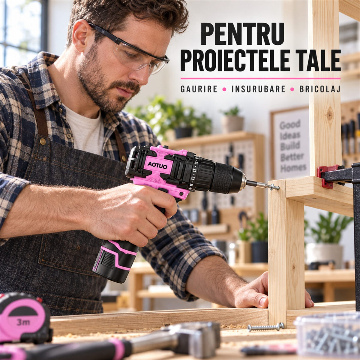 Setul de scule folosit la montaj de mobilier