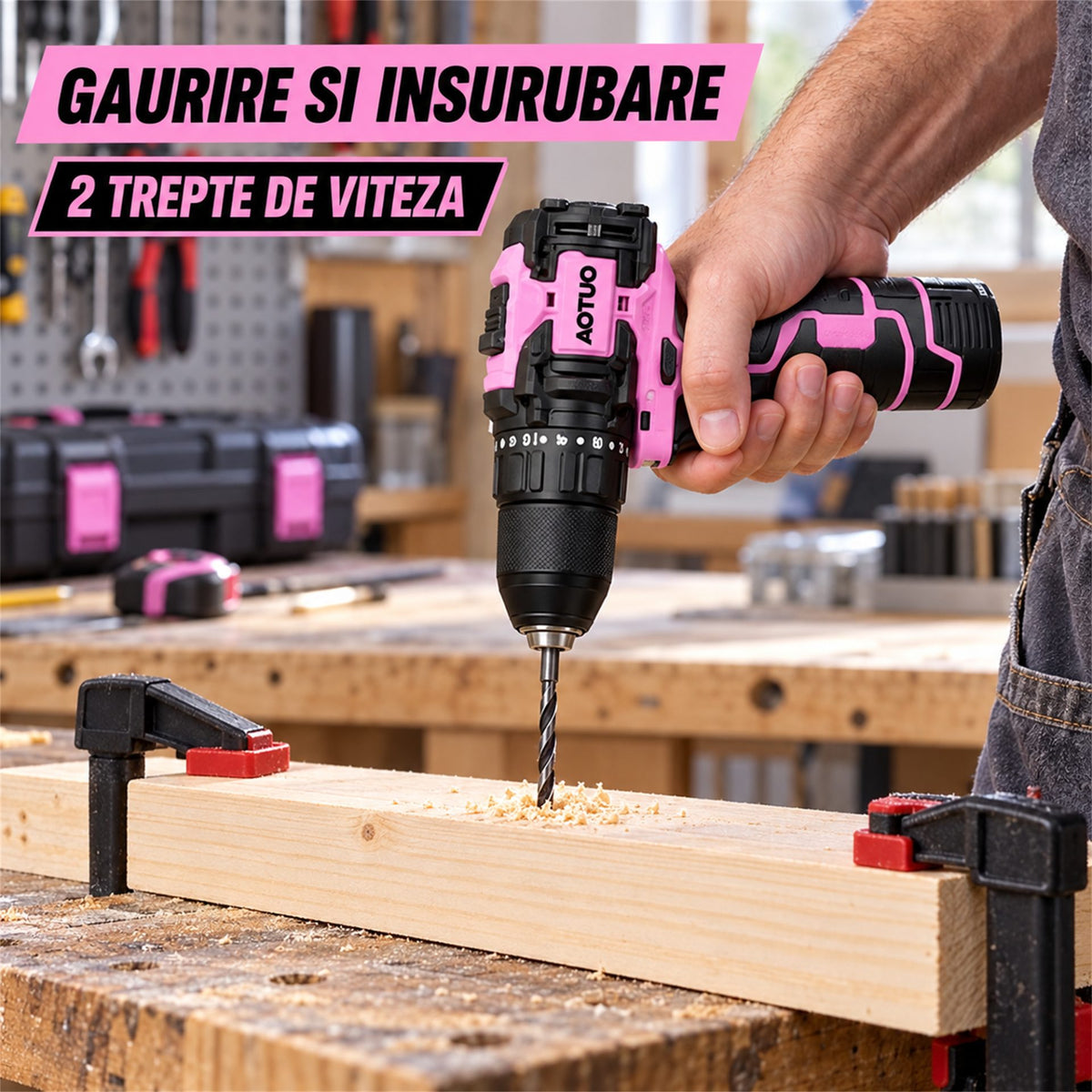 Găurire și înșurubare cu 2 trepte de viteză