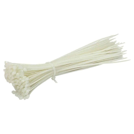 Set 1000 Buc Soricei - Coliere de plastic, 100 mm x 3 mm, poliamida, Alb