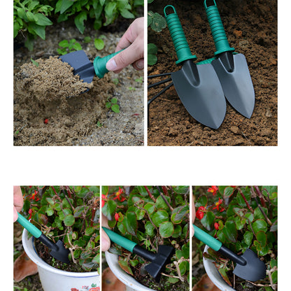 Set 12 Unelte de Gradina, pentru Plantare Prelucrare Sol si Ingrijire Plante, Material PVC si Otel, Cutie Inclusa, 38 x 29 cm, Verde Deschis