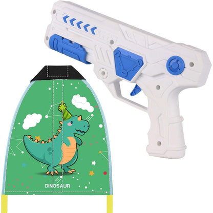 Set 2 Piese Jucarie Interactiva, Pistol de Catapultare + Zmeu, din Plastic si Panza, Impermeabil