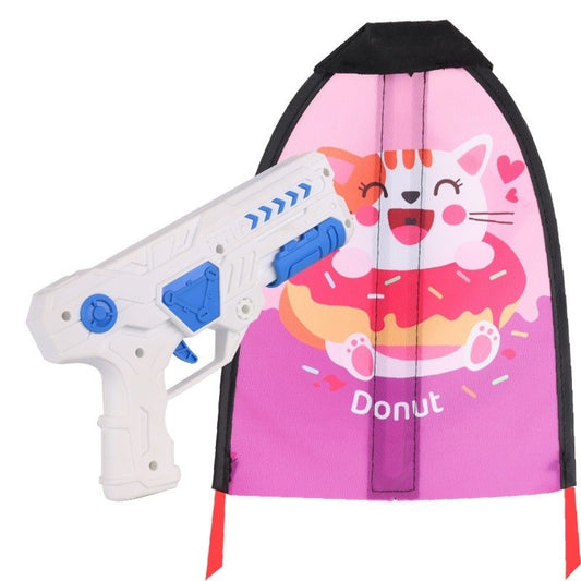 Set 2 Piese Jucarie Interactiva, Pistol de Catapultare + Zmeu, din Plastic si Panza, Impermeabil