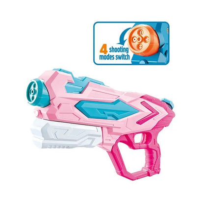 Set 2x Pistol cu Apa pentru Copii, Rezervor, Pentru Piscina/Plaja, Selexmo, 6ani+, Roz + Albastru, 4 duze, 900 ML