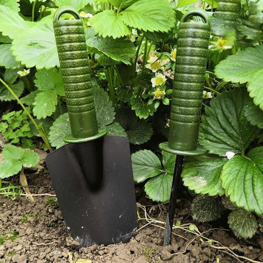 Set 4 Unelte de Gradina, pentru Plantare Prelucrare Sol si Ingrijire Plante, Material PVC si cardboard, 25 x 8.5 cm, verde