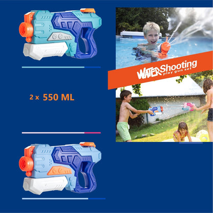Set 4x Pistol cu Apa pentru Copii, Selexmo, 6ani+, Multicolor, 2x 550 ML +  2x 300 ML