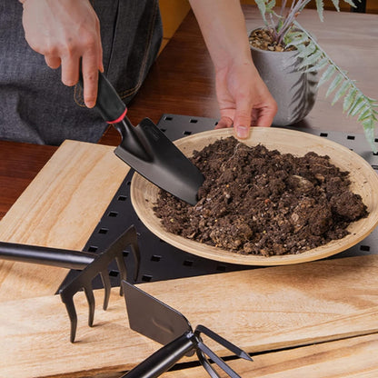 Set 9 Unelte de Gradina, pentru Plantare Prelucrare Sol si Ingrijire Plante, Material PVC si cardboard, 25 x 14.5 cm, negru